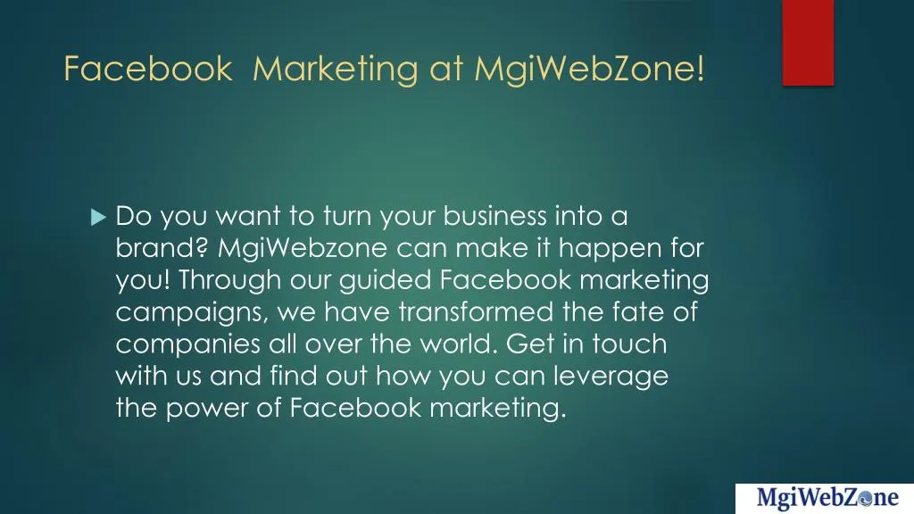 facebook marketing at mgiwebzone