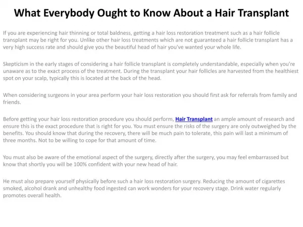 FUE Hair Transplant