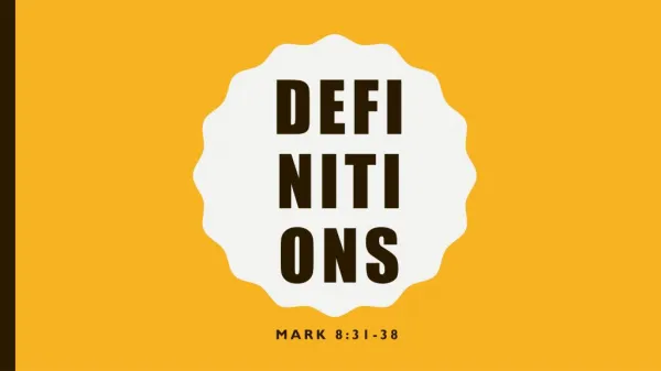 Mark 8:31-38 Sermon Slides
