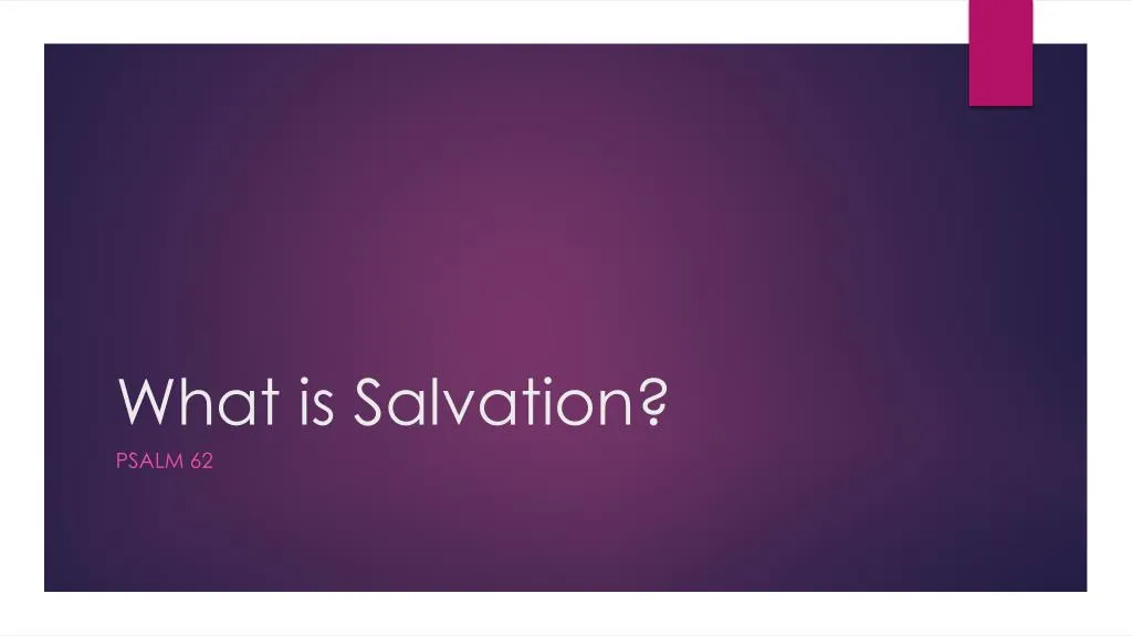 what is salvation