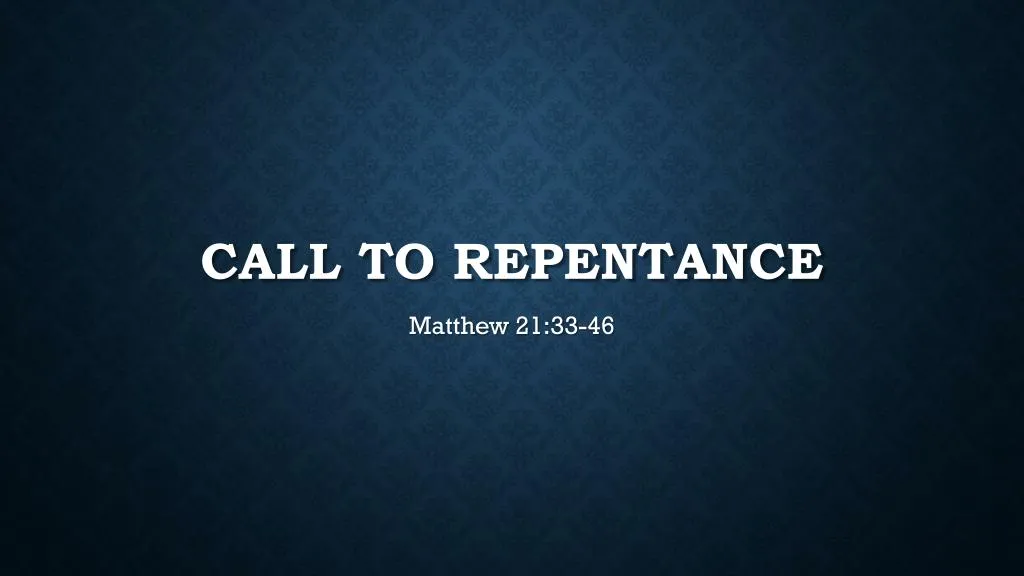 call to repentance