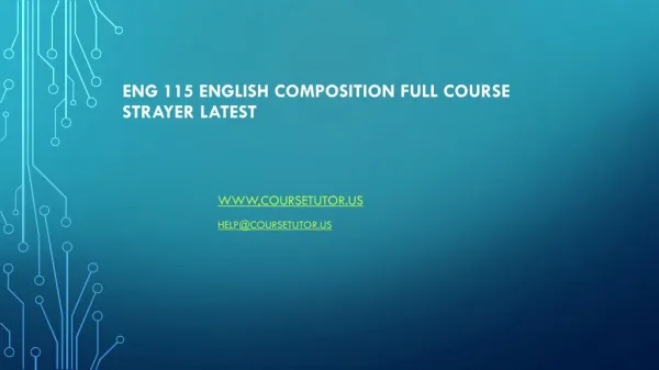 ENG 115 English Composition Full Course Strayer Latest