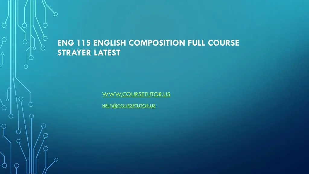 eng 115 english composition full course strayer latest