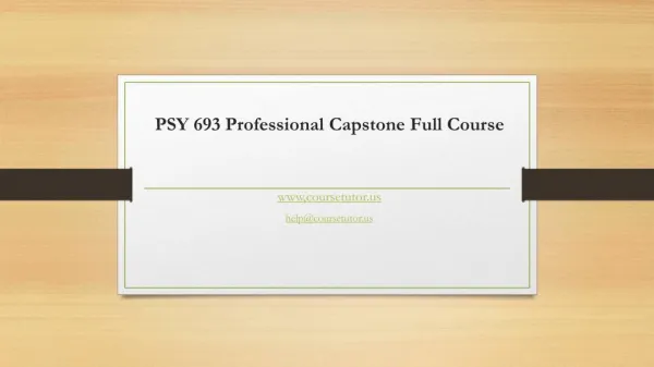 psy 693 professional capstone full course