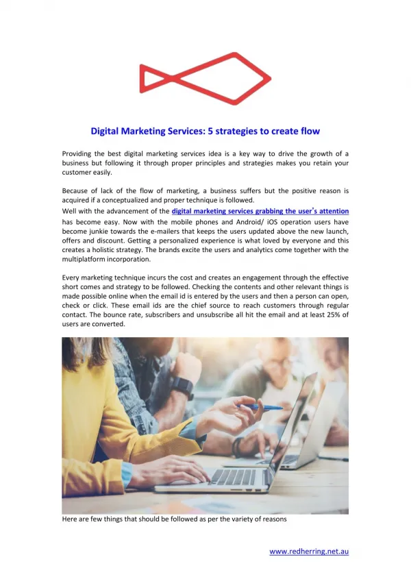 Digital Marketing Services: 5 strategies to create flow