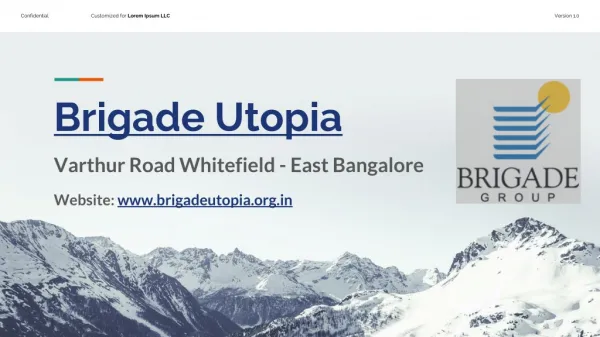Brigade Utopia Pre Launch projects in bangalore