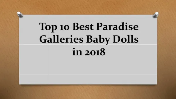 Top 10 best paradise galleries baby dolls in 2018