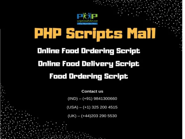 Online Food Delivery Script | Food Ordering Script