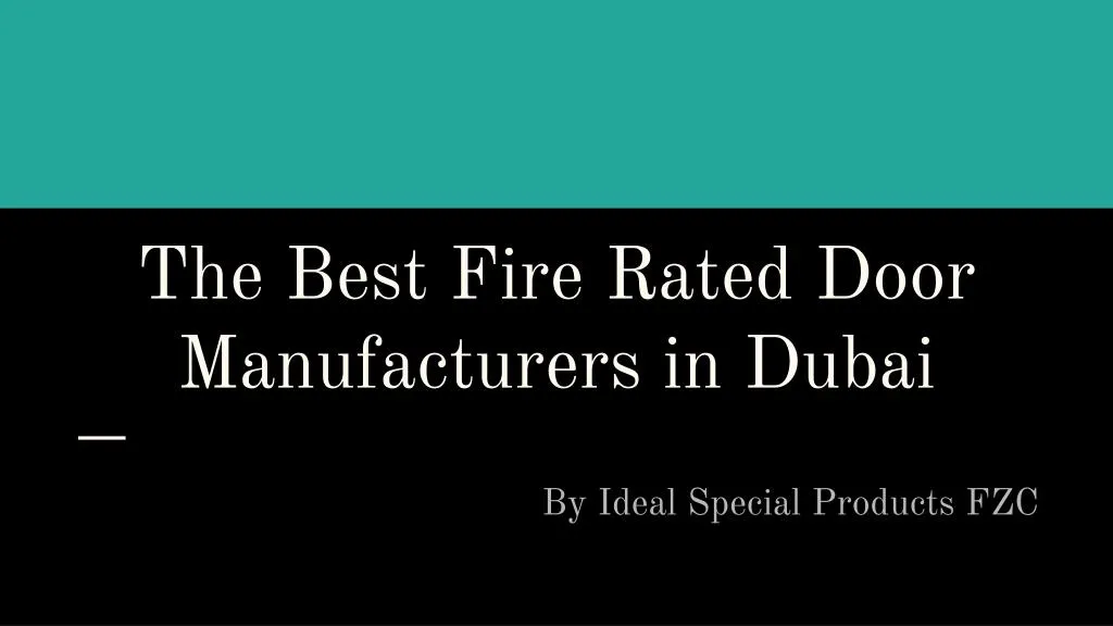 the best fire rated door manufacturers in dubai