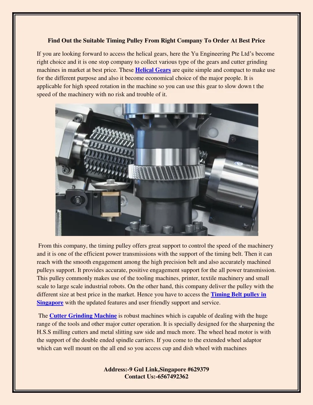 find out the suitable timing pulley from right