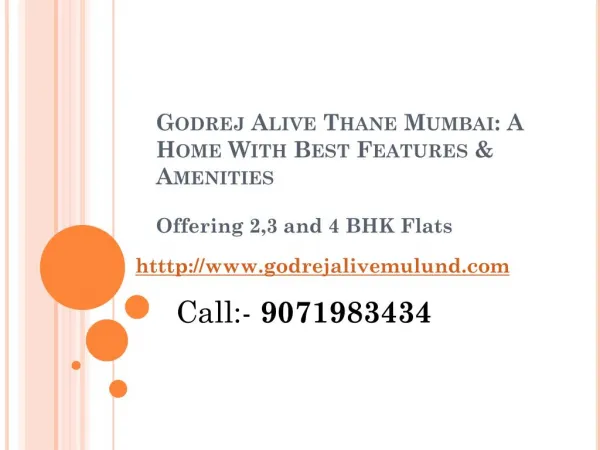 Godrej Alive Thane Mumbai: A Home With Best Features & Amenities