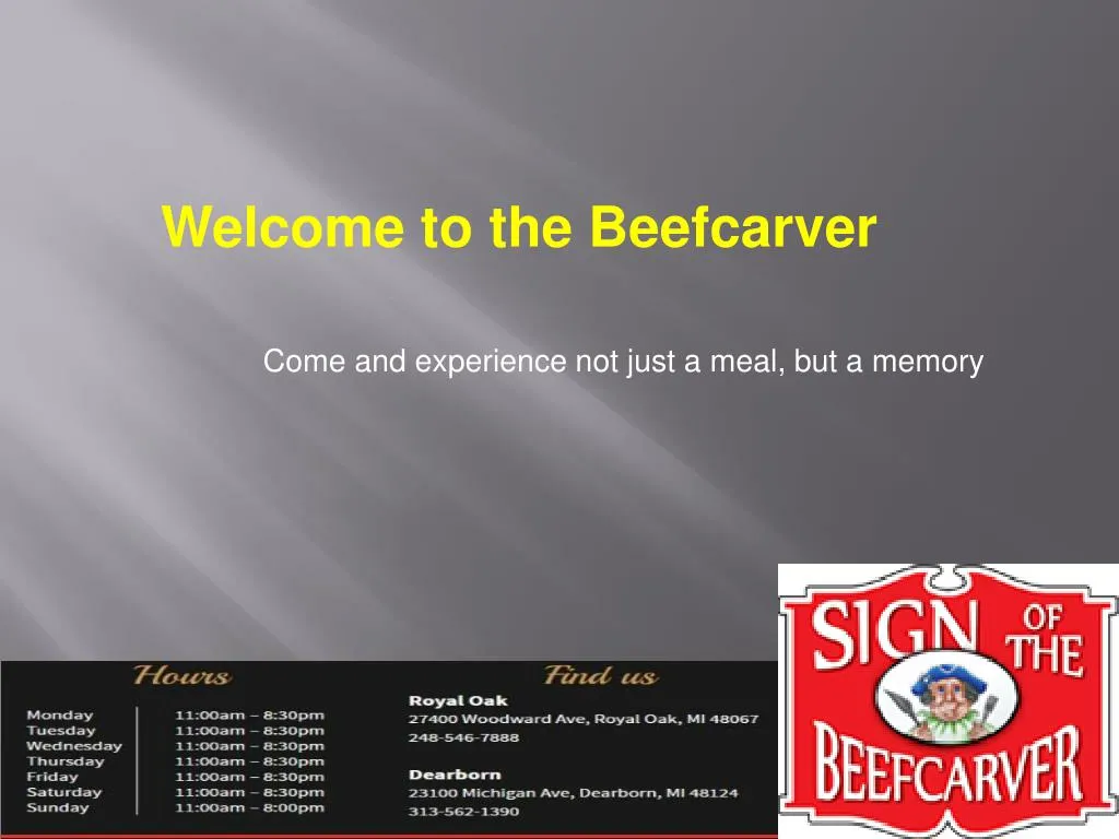 welcome to the beefcarver