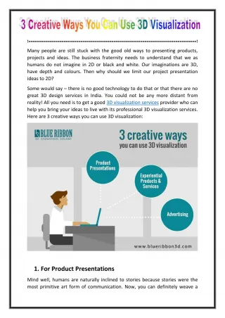 3 Creative Ways You Can Use 3d Visualization - slide 1