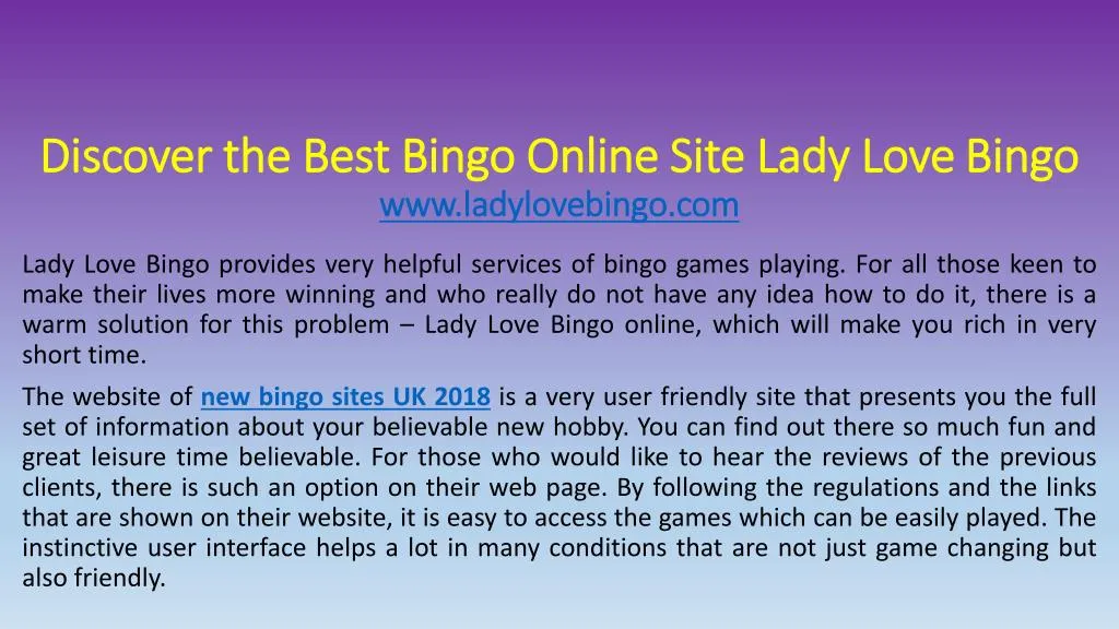 discover the best bingo online site lady love bingo www ladylovebingo com