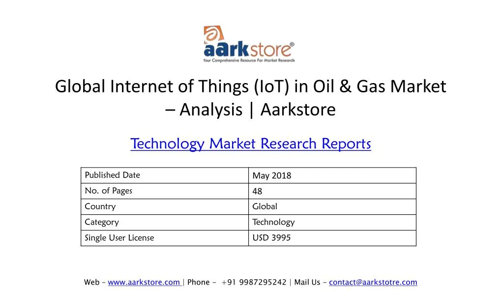 global internet of things iot in oil gas market analysis aarkstore