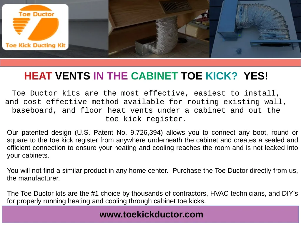 heat vents in the cabinet toe kick yes