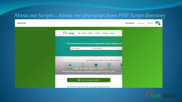 Get About.me php script from PHP Script Directory