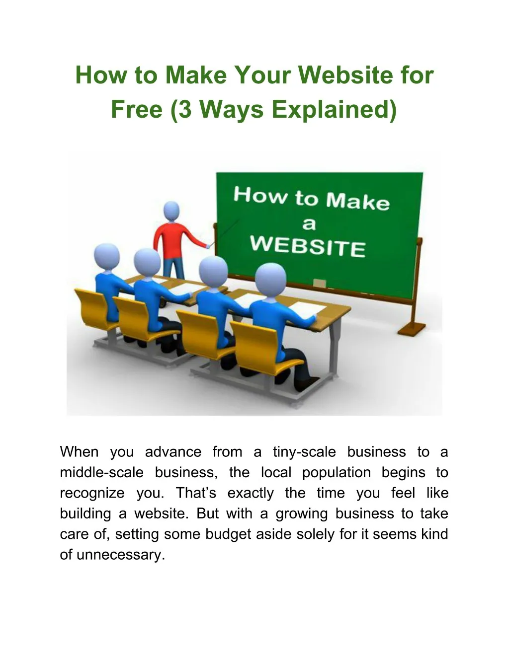 how to make your website for free 3 ways explained