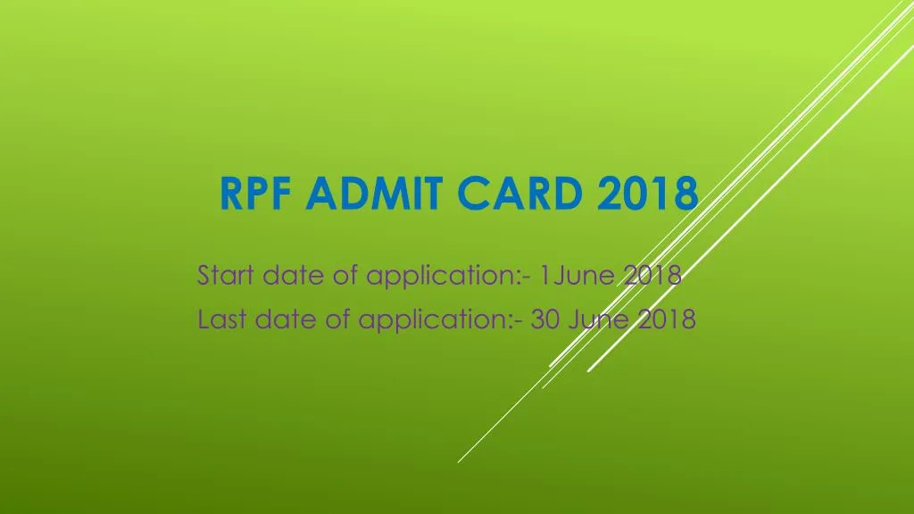 rpf admit card 2018