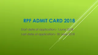 RPF Admit Card 2018 - slide 1
