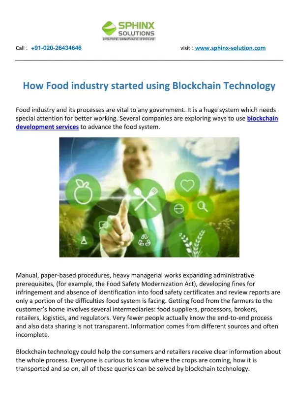 How Food industry started using Blockchain Technology