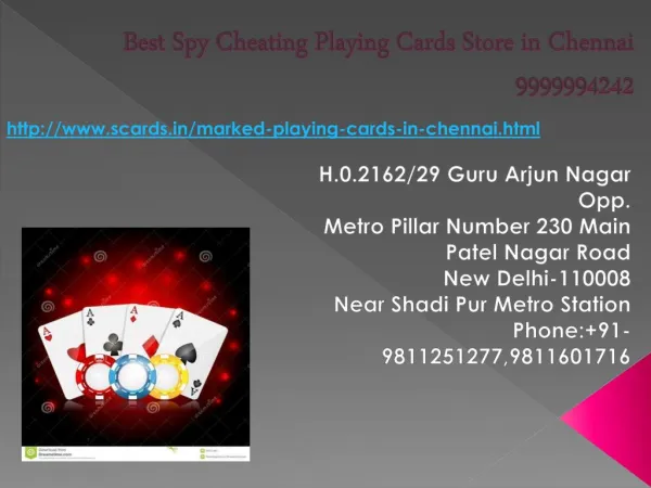 Cheating Playing Cards Device in chennai