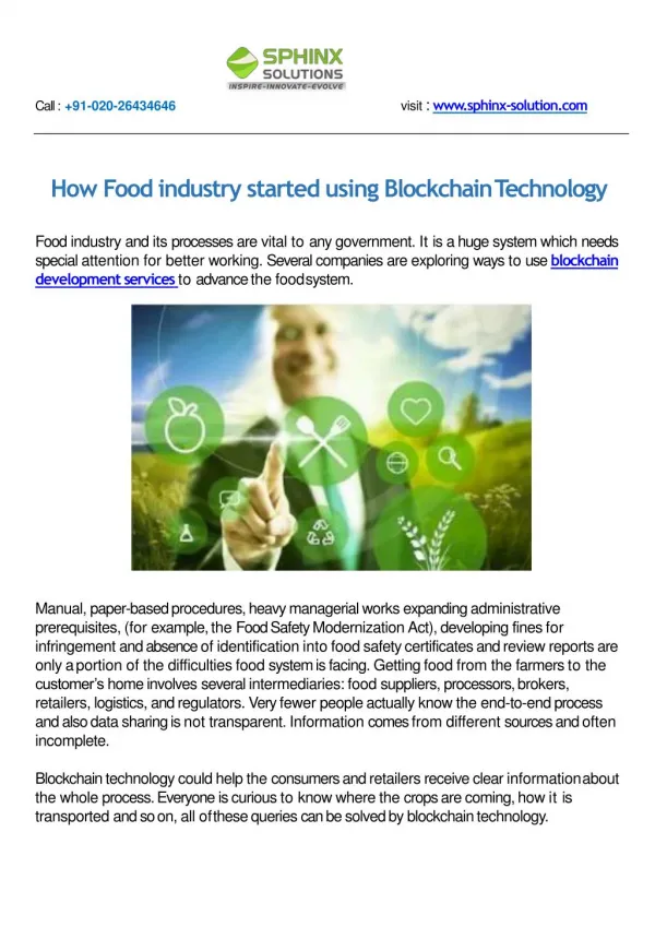 How Food industry started using Blockchain Technology