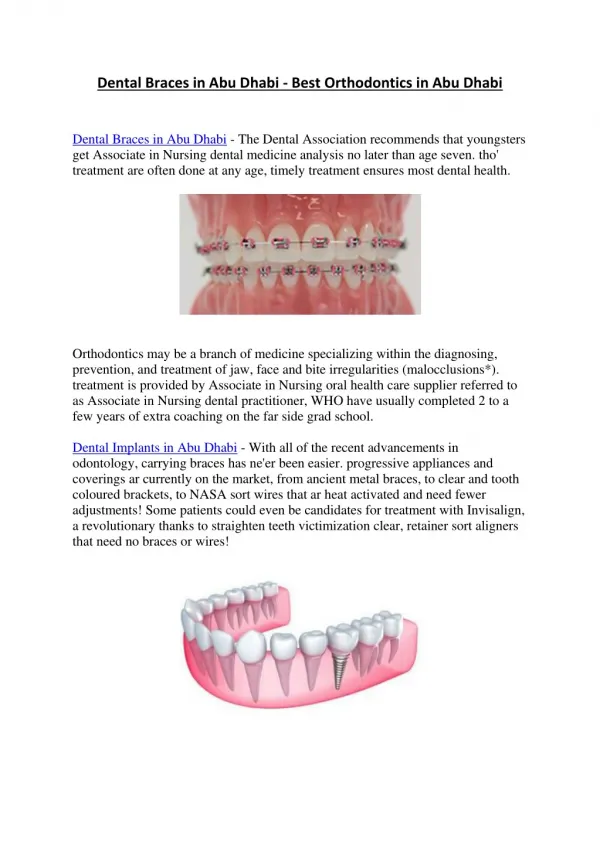 Dental Braces in Abu Dhabi - Best orthodontics in abu dhabi