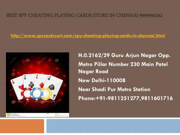 Cheating Playing Cards Shop in Chennai