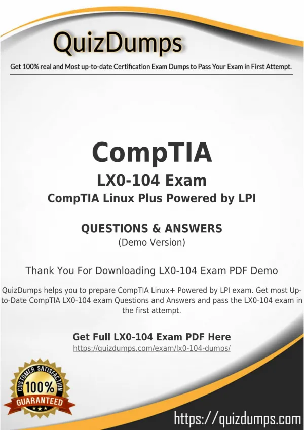 LX0-104 Exam Dumps - Prepare LX0-104 Dumps PDF