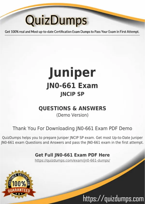 JN0-661 Exam Dumps - Preparation with JN0-661 Dumps PDF [2018]