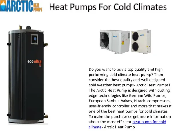 Heat Pumps for Cold Climates