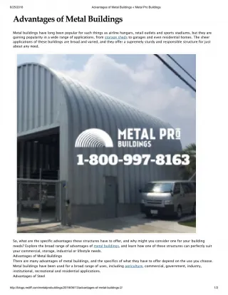 Advantages of Metal Buildings - slide 1