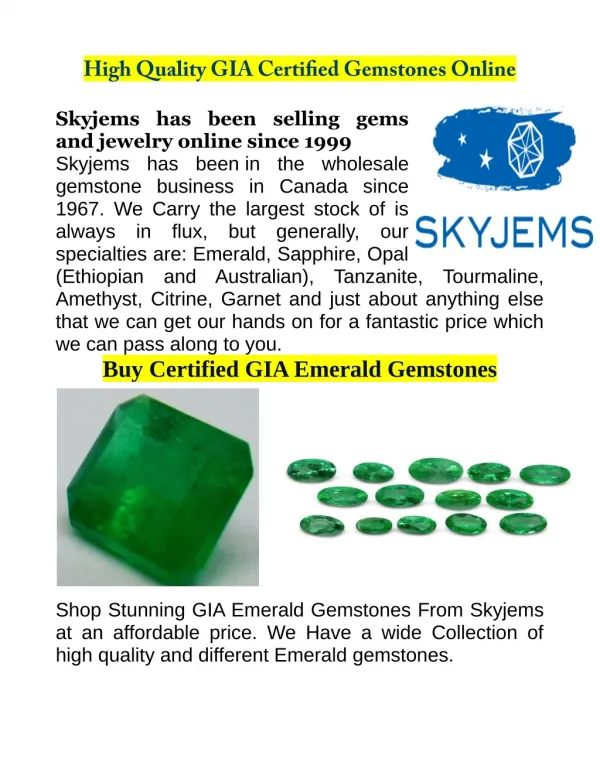 Buy GIA Certified Gemstones At Wholesale Price