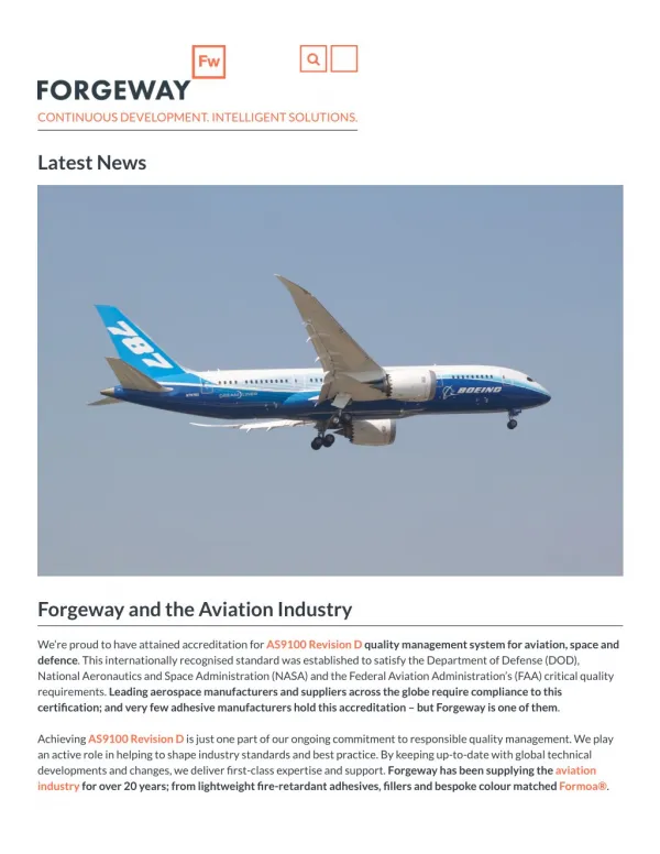 Forgeway and the Aviation Industry