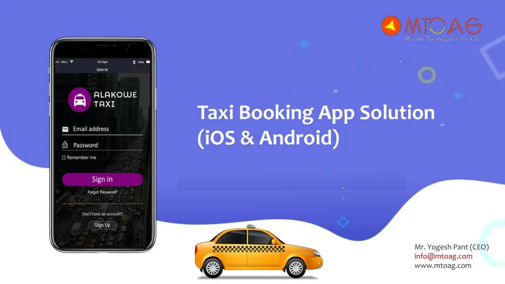 taxi booking app solution ios android