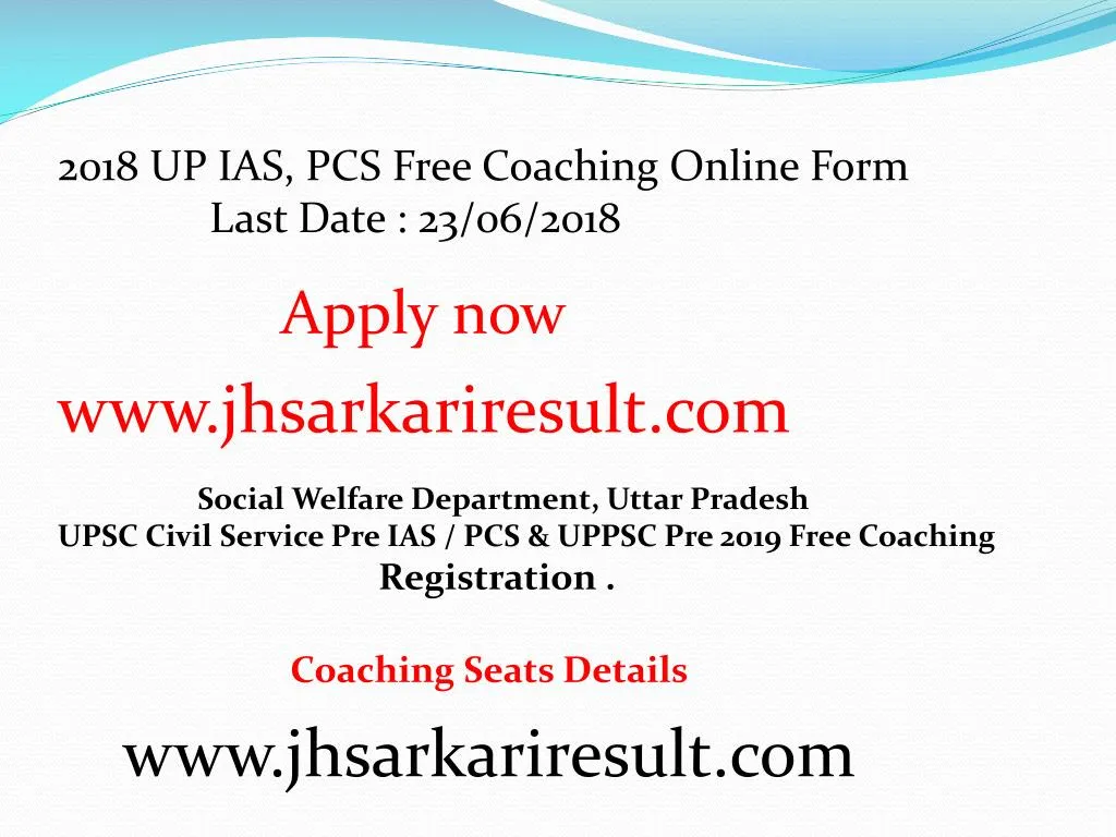 2018 up ias pcs free coaching online form last