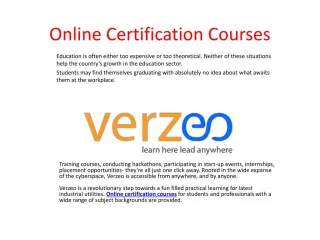 online certification courses