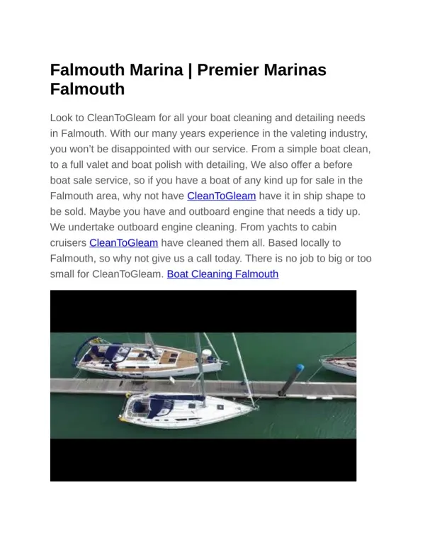 Falmouth Marina | Premier Marinas Falmouth