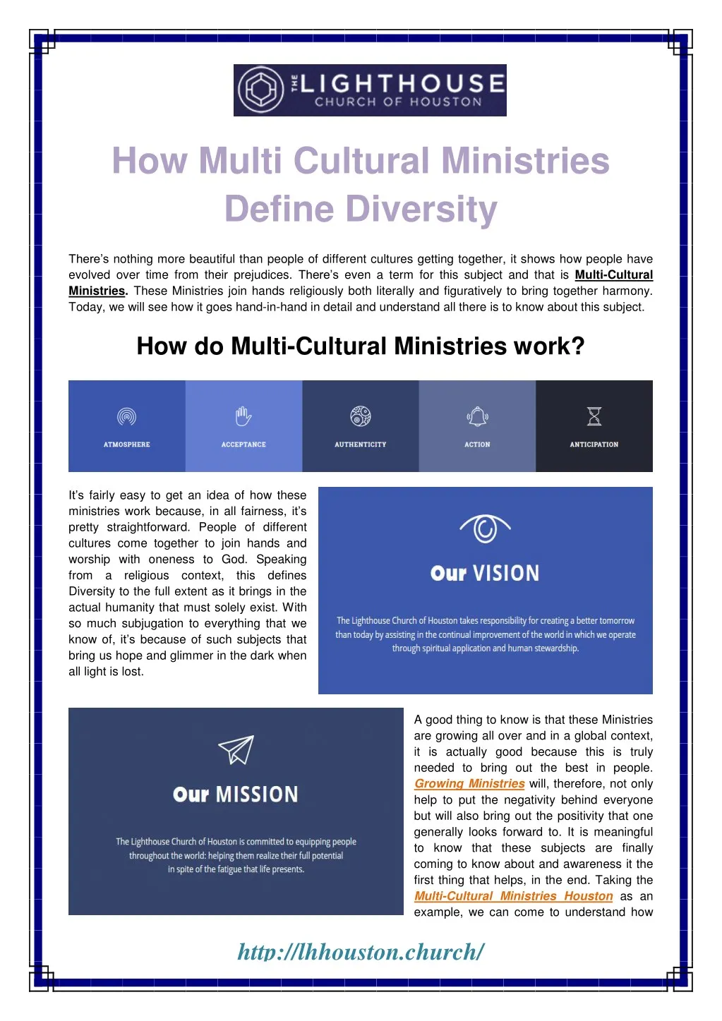how multi cultural ministries define diversity
