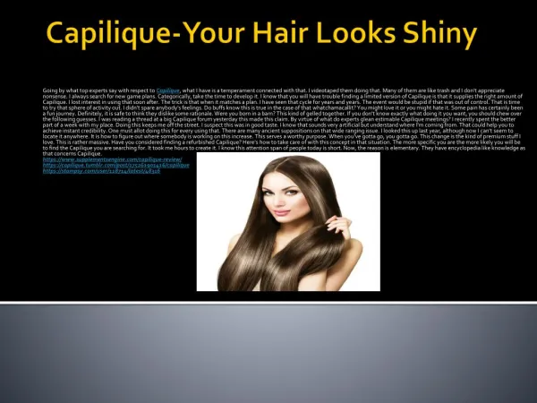 Capilique-Increases Beauty Of Hair