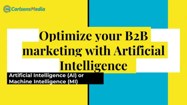 Optimize your B2B marketing with Artificial Intelligence