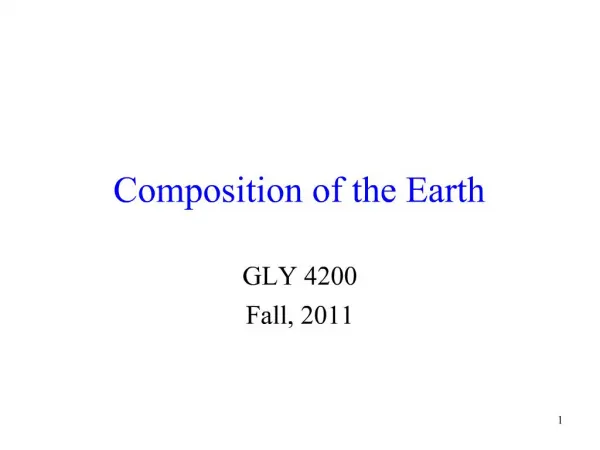 Composition of the Earth
