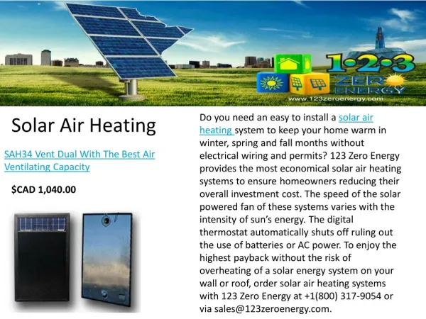 Quality Solar Air Heating System