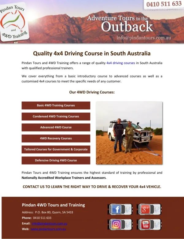 Quality 4x4 Driving Course in South Australia