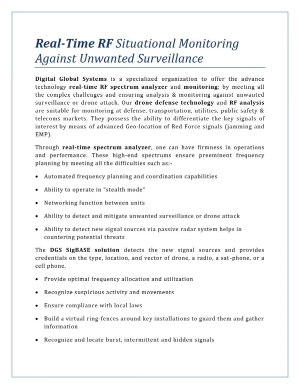 Real-Time RF Situational Monitoring Against Unwanted Surveillance