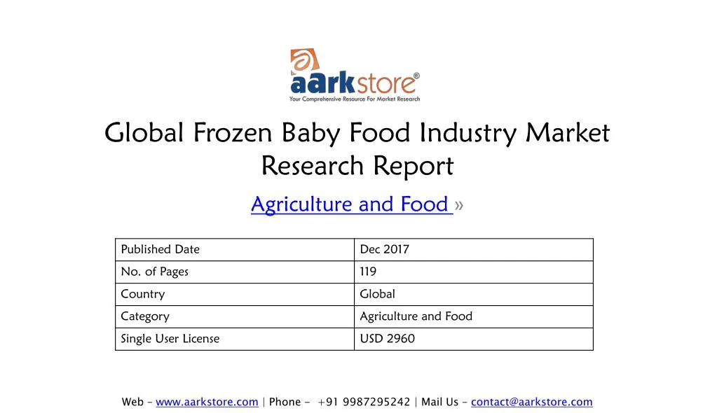 global frozen baby food industry market research report
