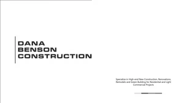 Dana Benson Construction – Construction Firm Based In Los Angeles
