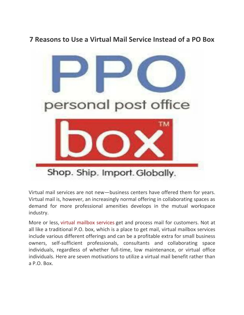 7 reasons to use a virtual mail service instead