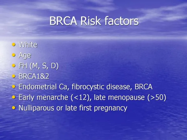 BRCA Risk factors